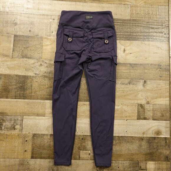 Firm Abs High-Waisted Cargo Leggings Women’s Medium Navy Nylon Spandex - Picture 9 of 14